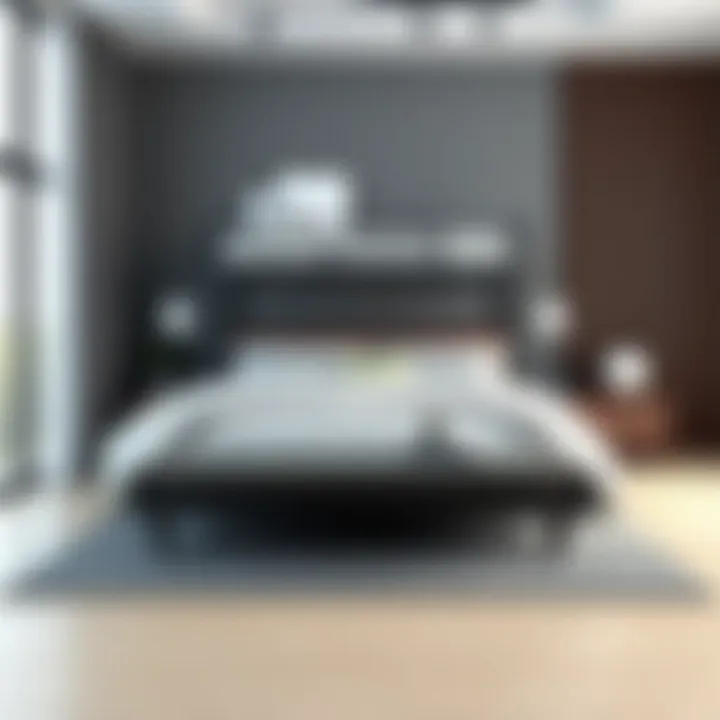 Modern Design of Queen Over Queen Bunk Bed Frame Elegant queen over queen bunk bed frame in a modern bedroom setting