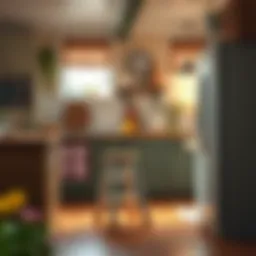 Vintage-inspired retro step stool chair in a cozy kitchen setting