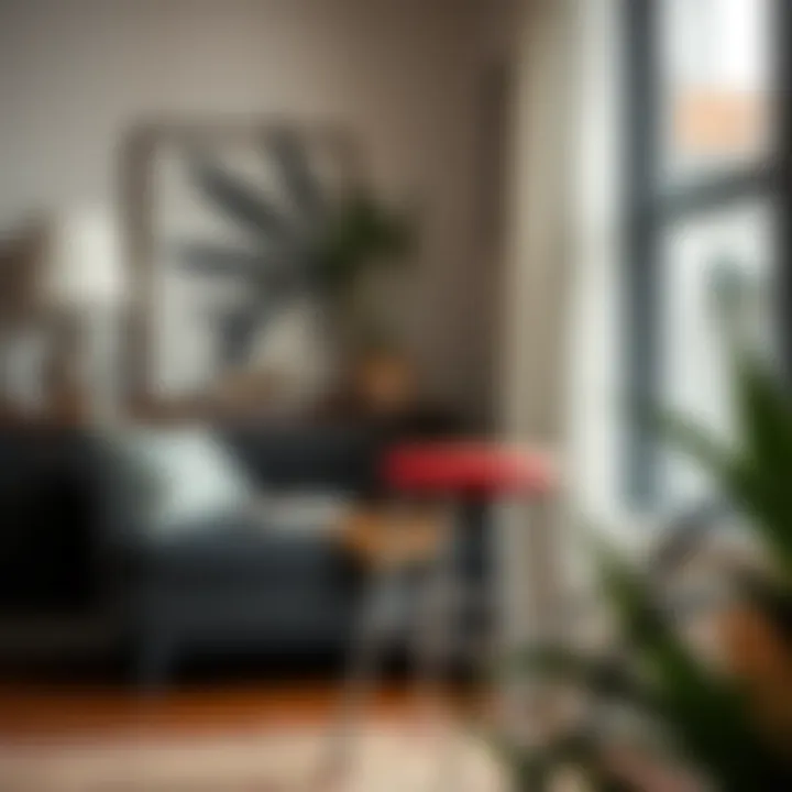 Elegant retro step stool chair paired with modern decor