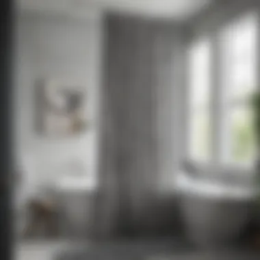 Trend Spotlight: Stylish Shower Curtains Enhancing Bathroom Decor Trendy bathroom with stylish shower curtain accentuating decor