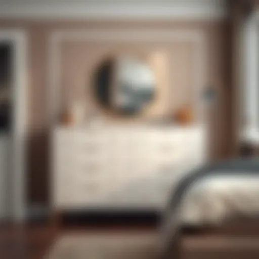 Elegant short dresser in a modern bedroom setting