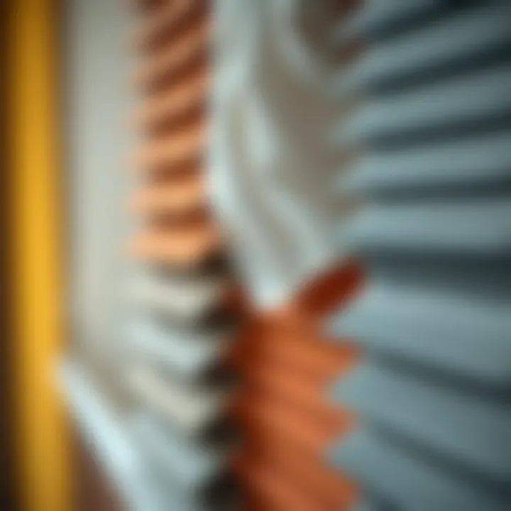 Close-up of diverse materials used in single blinds
