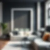 Elegant single blind in a modern living room