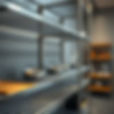 Versatile Designs of Stainless Steel Shelving Close-up of stainless steel shelving showcasing design versatility