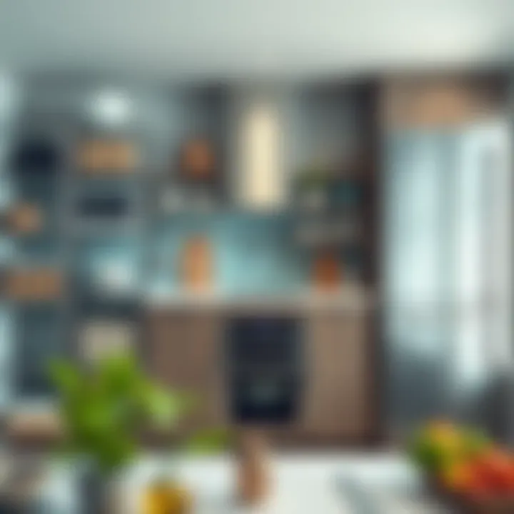 Functional Organization with Stainless Steel Units Organized kitchen space with stainless steel shelving units