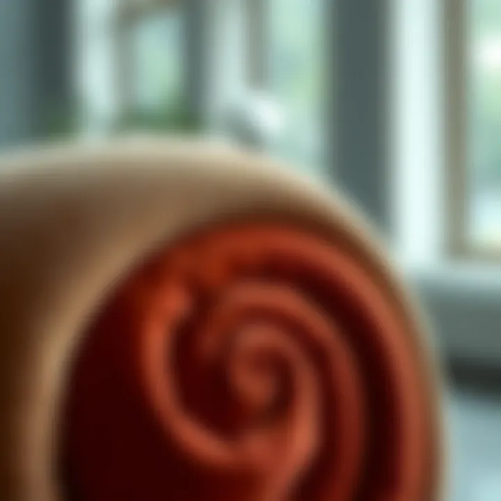Close-up of swirl sofa chair upholstery showcasing material textures