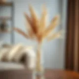 Elegant arrangement of tall dried grasses in a modern vase