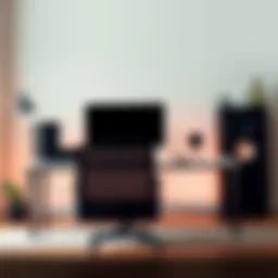 Modern minimalist computer desk setup