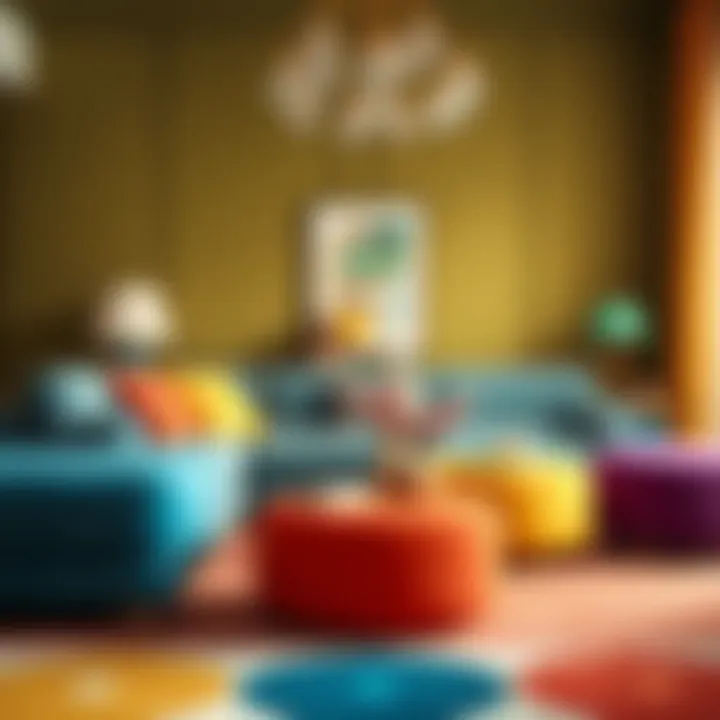 Color Psychology in Interior Design Colorful ottomans contributing to a vibrant interior