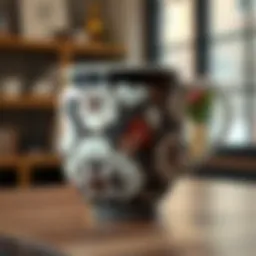 A beautifully crafted oversized ceramic mug showcasing intricate designs
