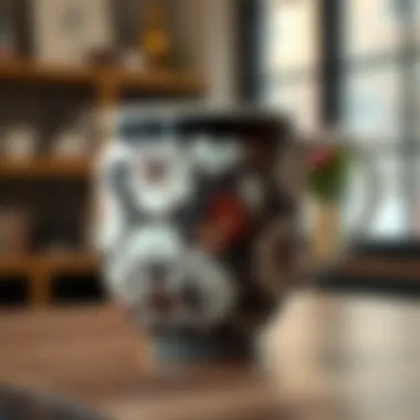 Artistic Ceramic Mug Designs A beautifully crafted oversized ceramic mug showcasing intricate designs