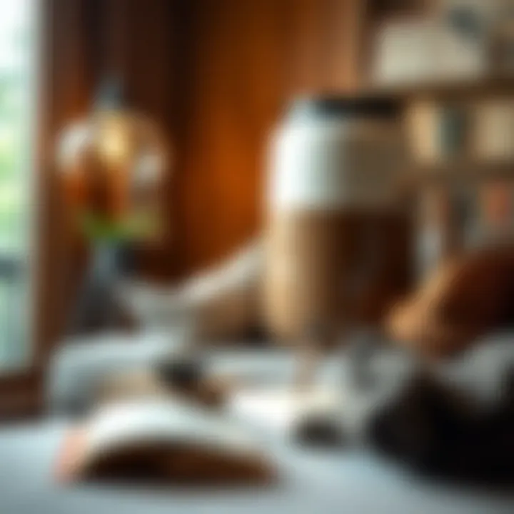 Cozy Coffee Corner with Giant Mug A cozy coffee corner featuring a giant mug and a book