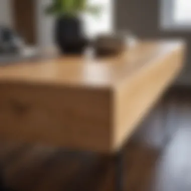 A stunning wood block top showcasing the natural grain and texture of oak.