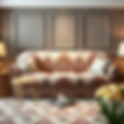 Stylish three-piece sofa cover showcasing modern patterns