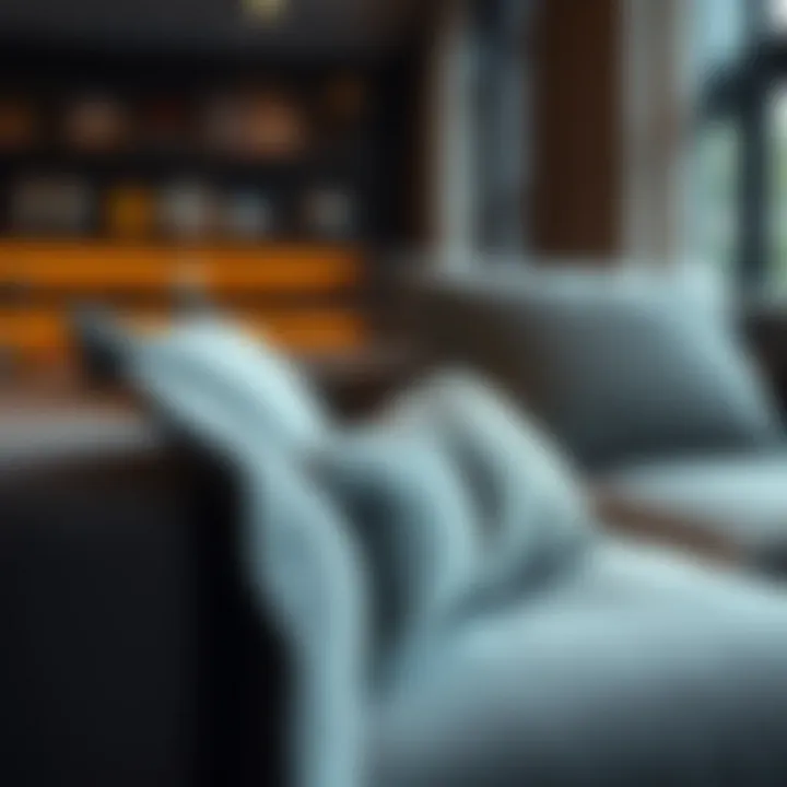 Texture Focus: Luxurious Fabrics in Sectionals Luxurious fabric textures of a plush sectional sofa