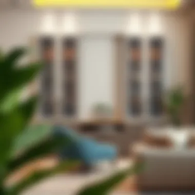 Customizable Mesh Cabinet Doors in a Cozy Space Customizable mesh cabinet doors in a cozy living room