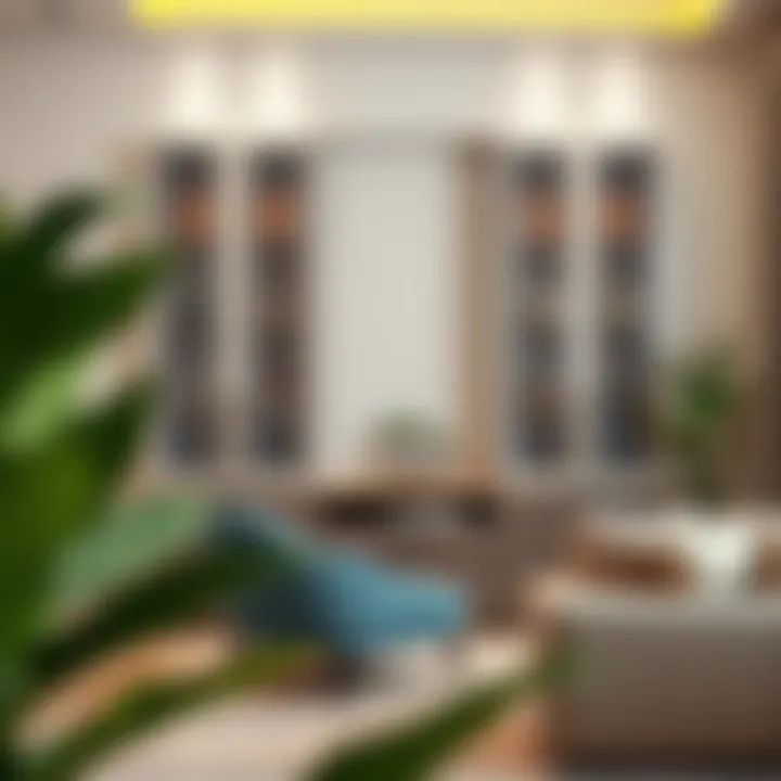 Customizable Mesh Cabinet Doors in a Cozy Space Customizable mesh cabinet doors in a cozy living room