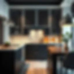 Elegant mesh cabinet doors in a modern kitchen setting