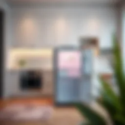 Sleek design of a mini refrigerator in a modern kitchen setting
