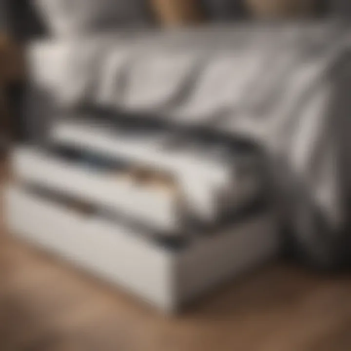 Illustration of enhanced under-bed storage due to bed risers