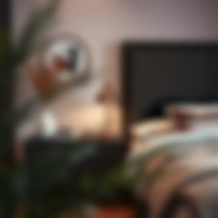 Cozy Bedroom Nightstand Arrangement Elegant arrangement of a 24 x 24 nightstand in a cozy bedroom