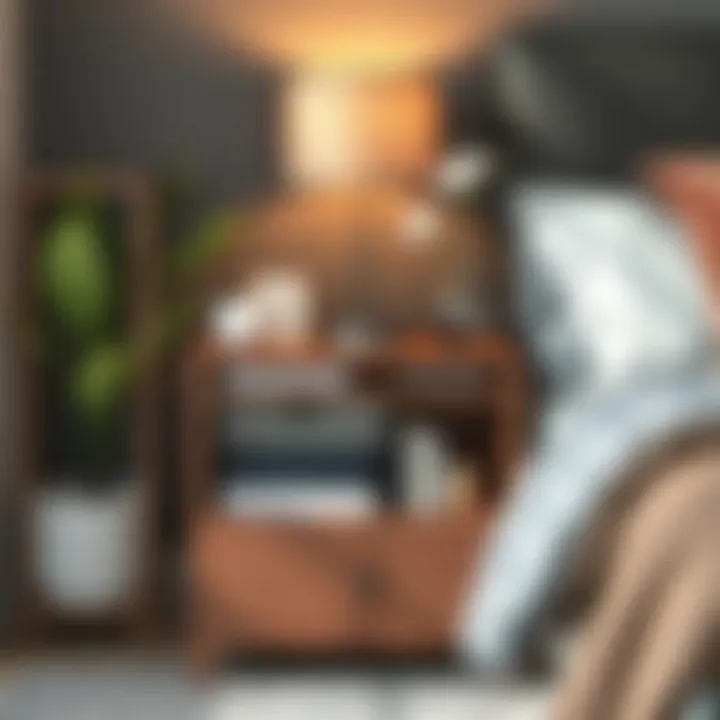 Practical Storage Solutions on Nightstand An organized 24 x 24 nightstand showcasing practical storage solutions