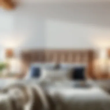 Cushion headboard in a cozy bedroom setting