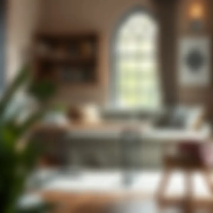 Functional C table with folding top used in a cozy reading nook