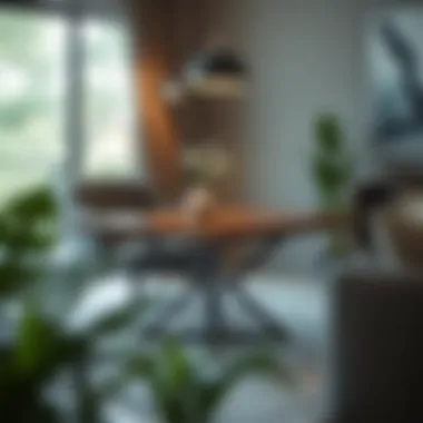 Stylish C table with folding top enhancing interior decor