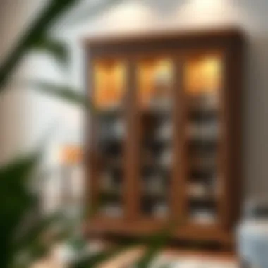 Elegant Glass Door Bookshelf Cabinet Elegant glass door bookshelf cabinet showcasing a blend of modern and classic design elements