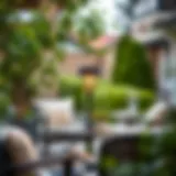 Elegant outdoor table lamp illuminating a cozy patio setting