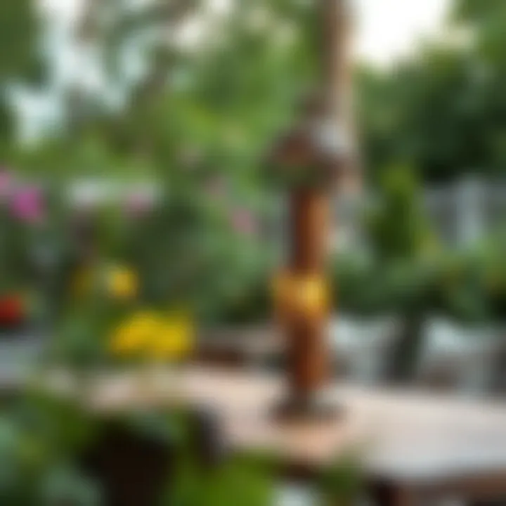 Rustic Outdoor Table Lamp Enhancing a Garden Gathering Rustic outdoor table lamp adding charm to a garden gathering