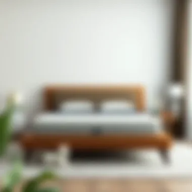 A serene bedroom setting highlighting a bed with slats beneath the mattress