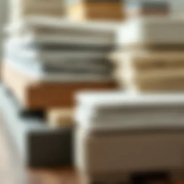 A variety of mattress slats made from different materials displayed together