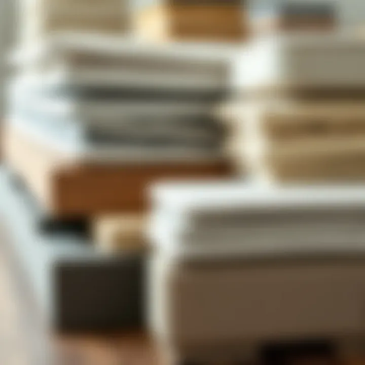 A variety of mattress slats made from different materials displayed together