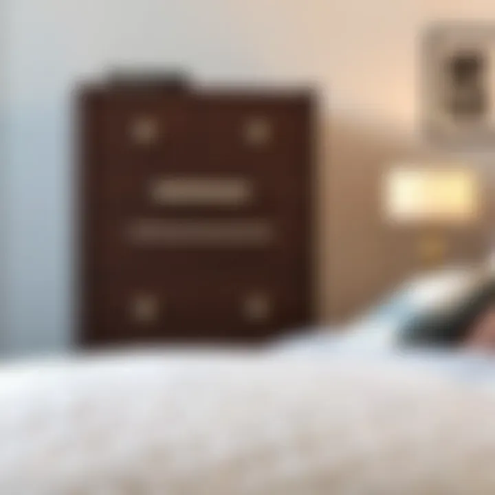 A stylish dresser featuring custom drawers and modern hardware