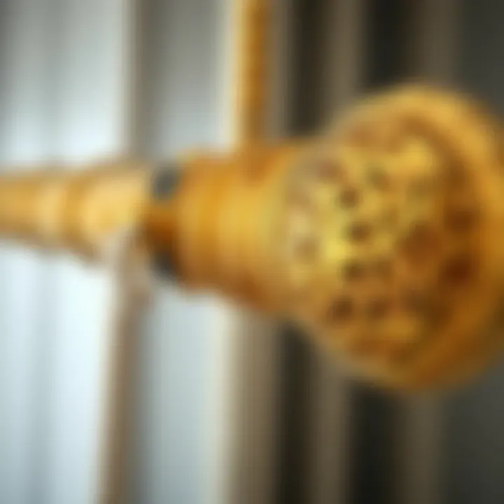 Close-up of a 117 inch curtain rod displaying intricate design details