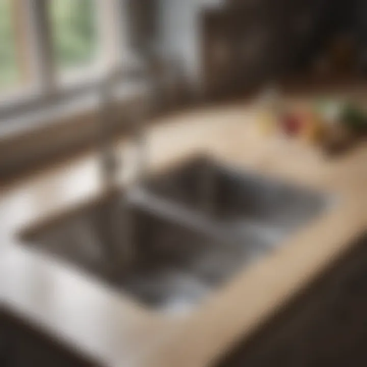 Installation process of a double sink