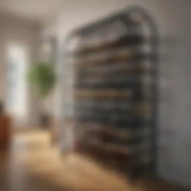 A vintage wine rack integrated into a modern home interior.