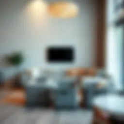 Stylish large storage bins arranged in a modern living room