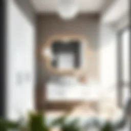 Sleek modern white bathroom vanity with minimalist design