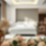 Elegant double white bedframe in a modern bedroom setting