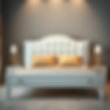 Stylish white bedframe showcasing various materials and textures