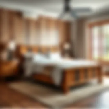 Cozy bedroom featuring a rustic wooden twin bed set