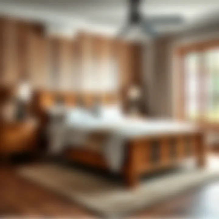 Cozy bedroom featuring a rustic wooden twin bed set