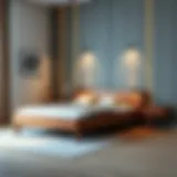 Elegant wooden twin bed set showcasing modern design