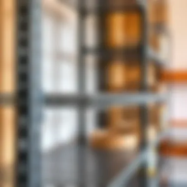 Durable Construction of Five-Tier Metal Shelf Close-up of metal shelf construction emphasizing its durability
