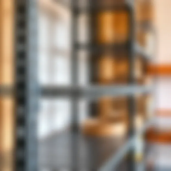 Durable Construction of Five-Tier Metal Shelf Close-up of metal shelf construction emphasizing its durability