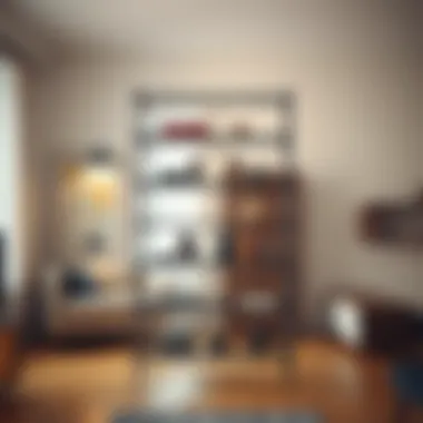 Five-Tier Metal Shelf in Various Environments Versatile uses of metal shelf in different room settings