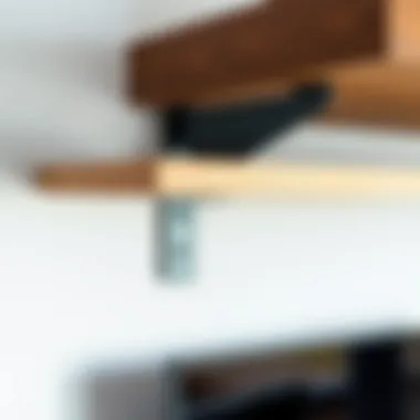 Sturdy Metal Support for Floating Shelves Close-up of a sturdy metal floating shelf support